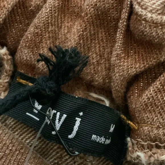 Very J Brown Checkered Maxi Skirt with Frayed Waist - Picture 5 of 7